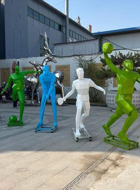 不锈钢运动雕塑人物骑行大型校园定制公园跑步体育雕塑户外小品