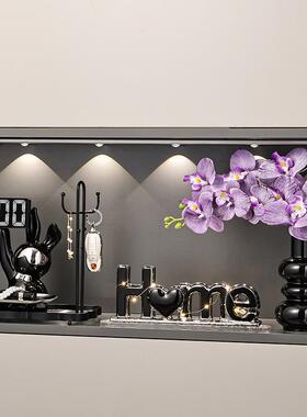 玄关放钥匙的收纳盒摆件轻奢鞋柜门口进门入户走廊锁匙客厅装饰品