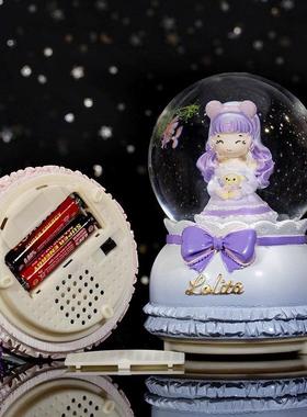 1大号水晶球雪花送男女生闺蜜小朋友儿童生日礼物女孩音乐八音盒