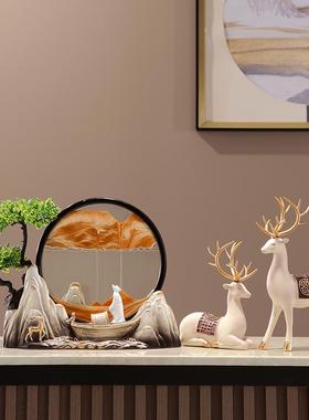 李白解压流沙画沙漏摆件办公室老板客厅玄关电视酒柜子中式装饰品