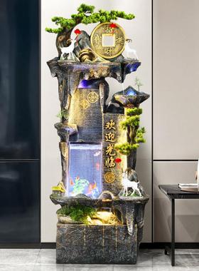 假山鱼缸喷泉风水轮客厅水幕墙生财高山流水摆件循环水系景观落地