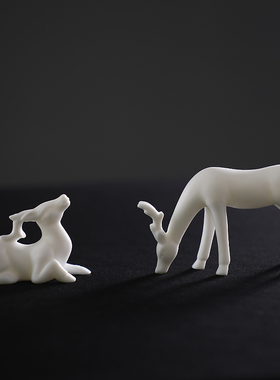 一路有你北欧创意陶瓷鹿摆件客厅家居玄关办公室桌面新中式装饰品