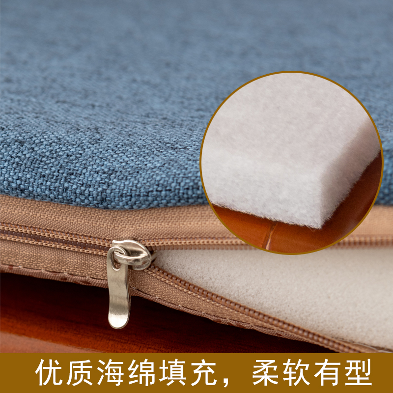 纯色加厚加硬实木沙发海绵坐垫老式木沙发坐垫防滑垫红木沙发坐垫 - 图0
