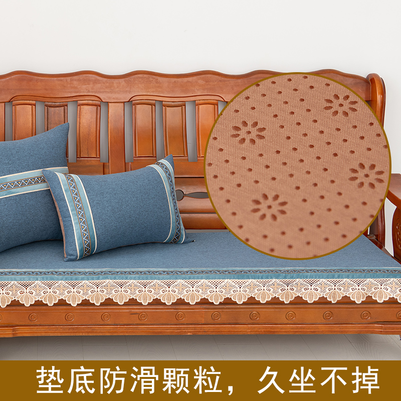 纯色加厚加硬实木沙发海绵坐垫老式木沙发坐垫防滑垫红木沙发坐垫 - 图2