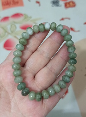 天然翡翠算盘珠手串鼓珠