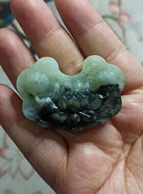 辽宁岫玉吊坠特色飘花荷花