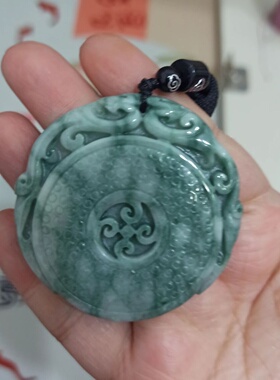 翡翠吊坠雕刻仿古福牌挂牌福寿纹
