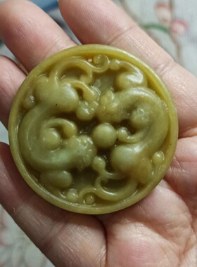 辽宁岫玉吊坠特色飘花貔貅牌