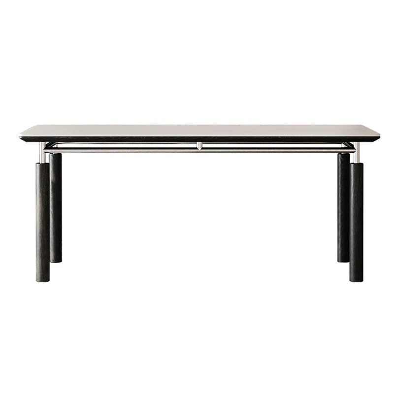 包豪斯实木餐桌长方形家用小户型2026新款高端中古风洞石岩板餐桌,淘宝优惠券,粉丝福利购,淘宝优惠卷