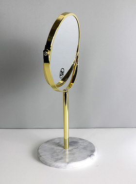 衣帽间梳妆台飘窗摆件 书房玄关装饰品 衣柜软装工艺品大理石镜子