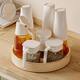 Can rotating seasoning tray multifunctional soy sauce bottle storage rack seasoning storage rack kitchen rotating salt countertop