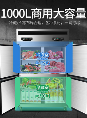 商用家用厨房立式四门六门双温冷冻保鲜柜1000L大容量冰箱冷藏柜