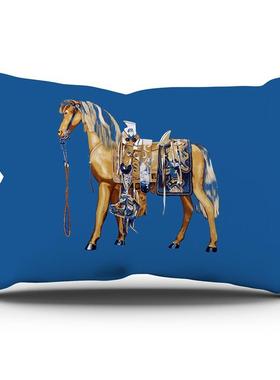 欧式沙发马橙色抱枕靠垫套奢华长方形靠枕客厅样板间简约复古