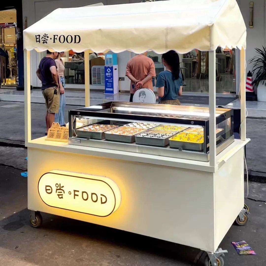 集市展示架小推车地摊移动餐车可折装促销台花车铁艺摆摊夜市网红 - 图1