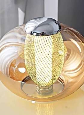 法式中古风玻璃过道吸顶灯复古高级感胡桃木色入户玄关走廊阳台灯