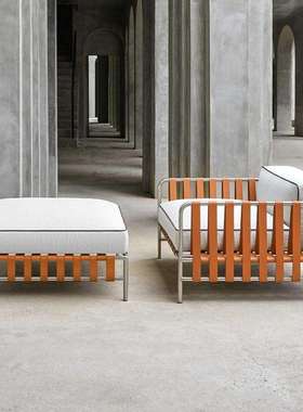 户外防雨晒不锈钢别墅藤编沙发庭院花园简约露天阳台家具茶几组合