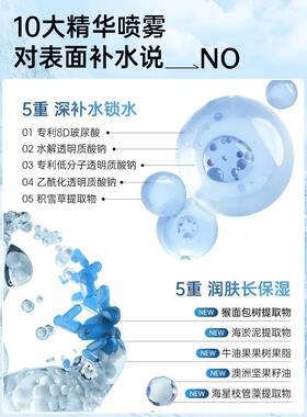 网红推荐玻尿酸补水喷雾小分子化妆水化妆前湿敷长效保湿官方正品