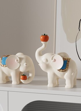 招财大象装饰摆件一对客厅电视柜酒柜办公室店铺开业乔迁新居礼品