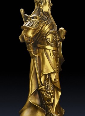 铜关公像摆件 纯铜  关二爷 关羽佛像家居软装饰品酒店开业礼品