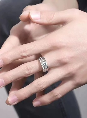 七夕礼物仿莫桑石时尚情侣戒指