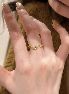 新中式本命年蛇年小金蛇戒指