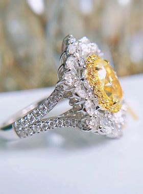 新款设计感克拉大鸽子蛋戒指