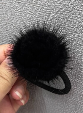 玫瑰花发绳真水貂毛发圈发饰女