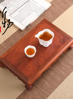 红木紫光檀明式盆栽艺术展示托架茶壶铜葫芦花瓶摆件饰品长方底座