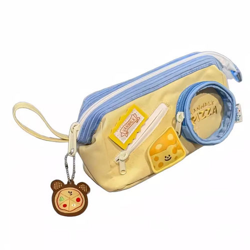 可爱撞色拼接笔袋大容量高颜值小初中女学生痛包文具盒食物铅笔袋 - 图3