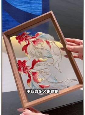 抖音同款双面立体透明相框摆台