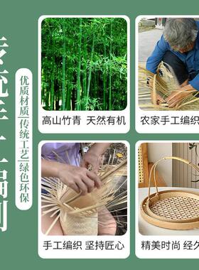 竹制品手工竹编小竹篮手提篮伴手礼蛋糕篮小提篮手工竹艺