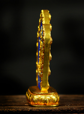 纯铜法器佛具密宗十相自在大相牌摆件工艺品家居饰品金色