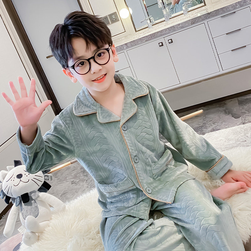 男童睡衣秋冬款珊瑚绒中大儿童保暖洋气薄绒套装春秋季男孩家居服,淘宝优惠券,粉丝福利购,淘宝优惠卷