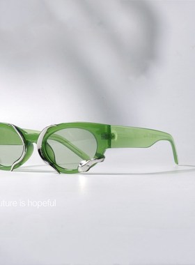 独特造型级感墨镜液态金属UV400酷炫未来感洋气设计感太阳眼镜