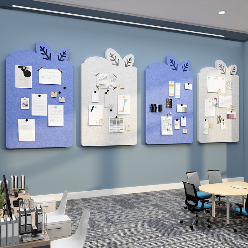 毛毡墙贴办公室墙面装饰布置公司公告栏展示板宣传照片企业文化墙 - 图2