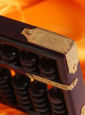 紫檀木质老式小算盘红木雕刻工艺品实木制儿童算盘装饰品桌面摆件