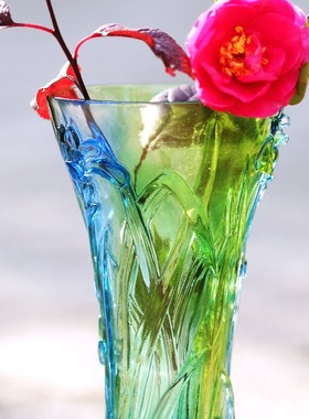 兰花琉璃花瓶摆件居家客厅桌面卧室装饰插花朋友乔迁商铺开业送礼