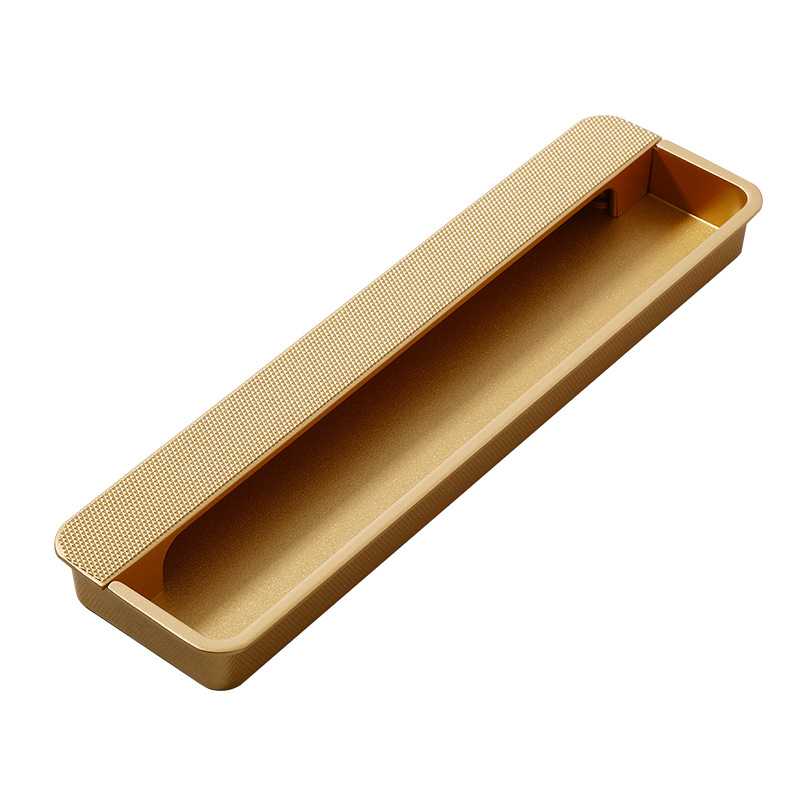 现代简约黑色嵌入式挖槽移门拉手内嵌式加长橱柜抽屉衣柜柜门把手 - 图3