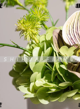 饰花非花高档大理石花瓶营销中心家居摆件洽谈桌托盘花艺花饰品
