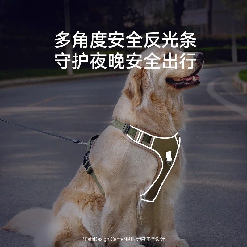狗狗牵引绳背心式胸背带中大型犬金毛拉布拉多宠物遛狗绳子防爆冲,淘宝优惠券,粉丝福利购,淘宝优惠卷