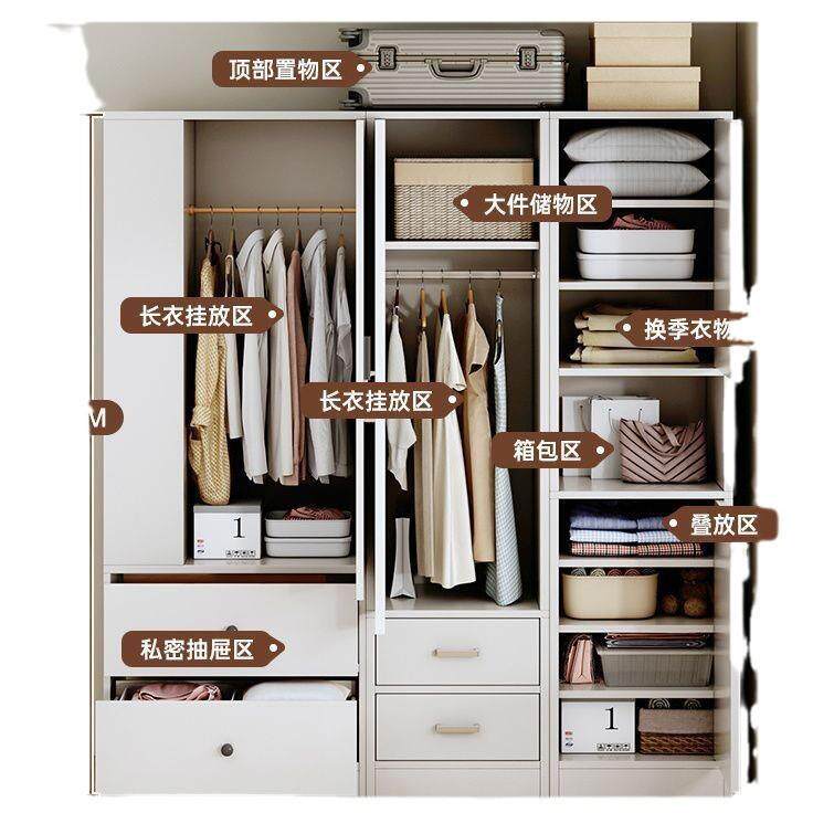 衣柜家用卧室对开门新款2024爆款小户型简约储物收纳柜子大衣橱 - 图3