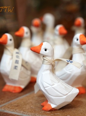 平安喜乐鸭加油鸭白鹅摆件创意生日礼物家居装饰拍照道具摄影背景