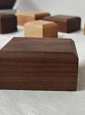 黑胡桃木块方块胸像模型摆件底座diy手工小制作材料实木垫高