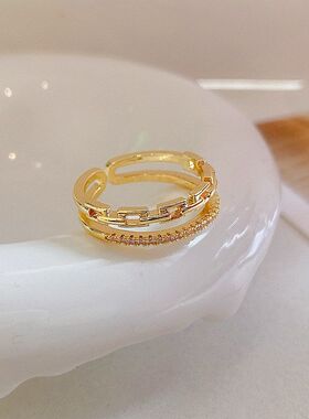 高级感戒指个性时尚镶女轻饰品