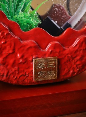 流水摆件结婚礼物新婚送新人一对创意闺蜜情人节礼品陶瓷婚庆中式