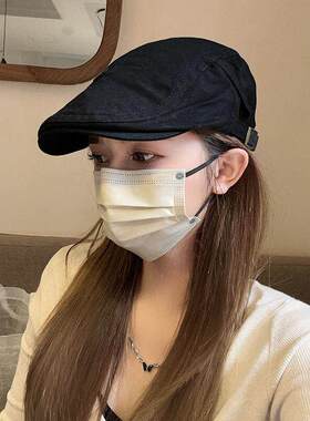 小头围帽子女50夏天小码48xs反戴前进帽春秋贝雷帽英伦复古鸭舌帽