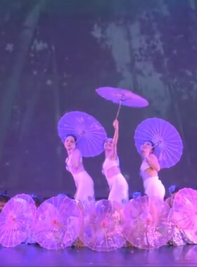 演出道具伞透明绢纱伞傣族古典舞伞广场舞伞跳舞伞油纸伞