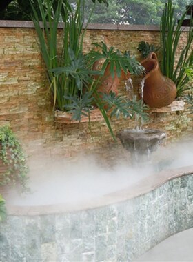 和合 假山流水池 超声波雾化器水族景观造雾器鱼缸盆景喷雾单灯彩