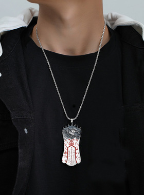 泰银貔貅招财符牌吊坠男士国潮复