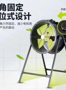 永磁变频轴流风机220V无极调速趴地扇防水防油大功率工业排风扇